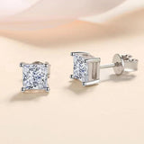 Classic Princess Cut Real 1.2/2/4ct Moissanite Diamonds Stud Earrings For Women - 925 Sterling Fine Jewellery Earrings - The Jewellery Supermarket