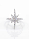 Brilliant Light Star-Shaped VVS1 D Colour Moissanite Diamonds Fine Jewellery Ring
