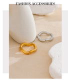 18K Gold Plated High Quality Stainless Steel Twisted Round Simple Daily Ring