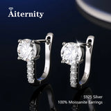 S925 Silver Platinum And Gold Plating Moissanite Stud Earrings Women Fine Jewellery