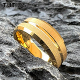 Sandblasted Finish 14K Gold Plated  6mm/8mm Tungsten Carbide Rings for Men Women