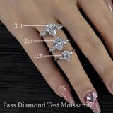 Amazing 3 Stone 18KGP  Pear Cut Water Drop 3ct Moissanite Ring S925 Silver Eternity Rings Certified Fine Jewellery