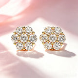 Fabulous D Colour VVS1 1.4 Carat Flower Moissanite Diamonds Unisex Silver Stud Earrings