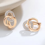 14 Karat Gold Filled Unique AAA Zircon Diamonds Full Paved Multi-Hoop Earrings For Women