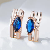 14K Gold Filled Romantic Blue AAA Zircon Crystal Dangle Luxury Earrings