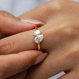New Design 1.5cttw Toi Et Moi Pear Cut VVS1 D Colour Moissanite Diamond Engagement Ring
