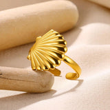 New In Stainless Steel 14K Gold Colour Rings For Women and Girls - Ideal Trendy Fashion Rings, Ideal Gifts - The Jewellery Supermarket