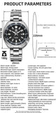 New 200M Waterproof Quartz Watch Sapphire Crystal BGW9 Luminous Ceramic Bezel Stainless Steel Diving Watch