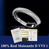 Stunning  VVS1 D Colour 100% Moissanite Diamond Eternity 925 Sterling Silver Wedding Engagement Rings for Women