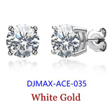 Premium 0.5-2ct Moissanite Diamonds Sterling Silver Stud Earrings for Men Women