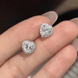Selection of 0.5-2ct Cut 3EX D VVS1 Moissanite Diamonds Silver Stud Earrings