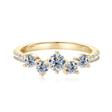 Superb 4mm&3mm&1.6mm VVS1 D Colour Moissanite Diamonds S925 Silver Engagement Ring