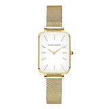 Super Elegant Rectangle Ultrathin Nordic Style Quartz Movement Fashion Stainless Steel Mesh Bracelet Ladies Watches