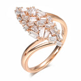 New Arrival Rolled 14K Rose Gold Personalized Cubic AAA Zircon Diamonds Ring For Women - Trendy Jewellery