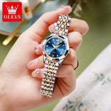 Elegant Style Rhombus Mirror 9931 Stainless Steel Strap Original Quartz Waterproof Ladies Wristwatches