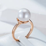 14 Karat Rolled Gold Simple Elegant Pearl Ring For Women Fine Daily Jewellery