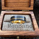 Offset Grooved Brushed Finish 6/8MM Men Women Tungsten Carbide Wedding Rings