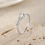 Exquisite Geometric Twisted 925 Sterling Silver AAAA Lab Created Diamond Rings