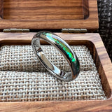 Multicolor Abalone Shell Inlay Domed Polished 4/6/8MM Men Women Tungsten Rings