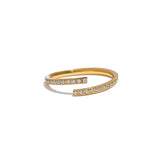 18K Gold Plated Exquisite Minimalist AAA Cubic Zirconia Diamonds Stainless Steel Ring