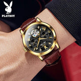Excellent Automatic Top Brand Mechanical Watch Tourbillon Sport Leather Casual Business Fashion Wristwatches