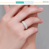 Fabulous Two/Three Row VVS1 Full Moissanite Diamonds Rings for Women Sterling Silver Wedding Anniversary Jewellery