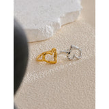 18K Gold Plated Minimalist Stainless Steel Heart Love Hollow Charm Ring