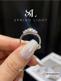 Shiny 0.1CT Round VVS1 D Colour Moissanite Diamonds Eternity Ring