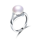 Luxury Multicolour Real Natural Freshwater Pearls AAA Zircon Diamonds Rings