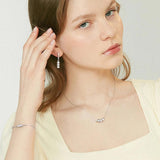 Luxury Round Bubble Moissanite Diamonds Pendant Necklace Bracelet Hoop Earrings 925 Sterling Silver Jewellery Set - The Jewellery Supermarket
