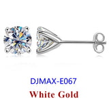 Premium 0.2-3ct Moissanite Diamonds Sterling Silver Unisex Stud Earrings