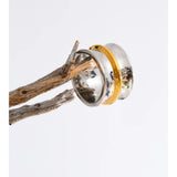 18K Gold Plated Stainless Steel Wide Minimalist  two-tone Distinctive High Quality Ring