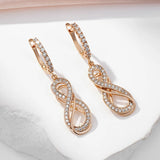 14 Karat Rolled Gold Shiny AAA Zircon Diamonds Luxury Loop Design Earrings For Women
