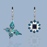 Asymmetric Butterfly Flower Shape Handmade Enamel Creative Earrings