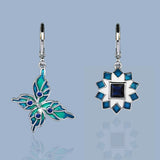Asymmetric Butterfly Flower Shape Handmade Enamel Creative Earrings
