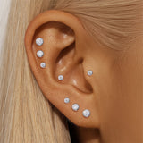 Sterling Silver Six Claws Sparkling Moissanite Diamonds Flat Back Stud Earrings