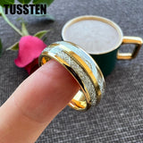 New Arrival Nice Bright Domed Polished Finish Meteorite Tungsten Wedding Ring  Comfort Fit Men Women Ring - The Jewellery Supermarket