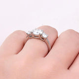 Super Round D Colour VVS1Moissanite Diamonds Ladies Rings Sterling Silver Engagement Wedding Fine Jewellery with GRA