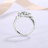 Angel's Eye Design 1CT 5*10MM VVS1 Moissanite Diamond Ring For Women Sterling Silver Engagement Wedding Jewellery