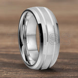 Double Groove Dome Polishing with Chamfering New Men's and Women's Tungsten Ring