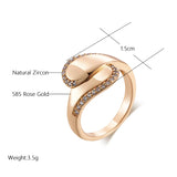 Splendid 14K Rolled Rose Gold Vintage Pave Setting Style Glossy AAA Zircon Diamonds Ring - Fine Jewellery