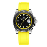 Popular Stainless Steel Calendar Display Luminous 200m Diver Silicone Quartz Watch