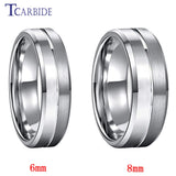 Classic Ring Grooved Brushed Polished Beveled Men Women Wedding Tungsten Rings