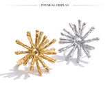 18K Gold Plated Stainless Steel Sun Flower Fashion Ring for Women  Daily Jewellery