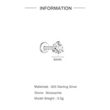 Sterling Silver Moissanite Diamonds Multi-Size Round Cartilage Tragus Stud Earrings