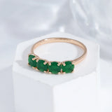 14K Gold Filled Four Prong Round Green AAA Zircon Crystals Fashion Rings For Women