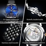 Famous Brand Business Classic Automatic Mechanical Dual Calendar Auto Date Waterproof Watches for Men