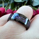 Red Opal Dragon Inlay Superior 8MM Mens Womens TungstenEngagement Wedding Rings