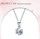 Fabulous 1CT-3CT Moissanite Diamond Pendant Necklace for Women - Silver Long Chain Luxury Quality Jewellery - The Jewellery Supermarket