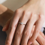 Beautiful Noble Classic Sterling Silver Sparkling AAAA Lab Created Diamond Ring